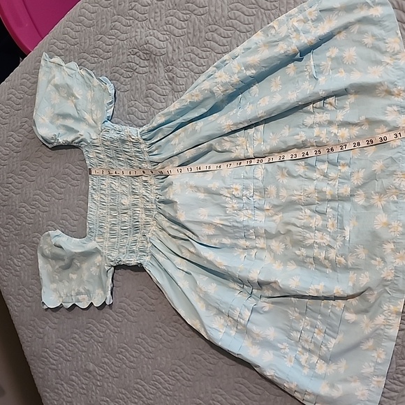 Simply Southern Size Medium Womens Light Blue With Daisies Dress - Picture 9 of 15